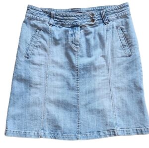 y2k girlhoodcore Vintage Denim Skirt in Light Blue Large‎ Contrast